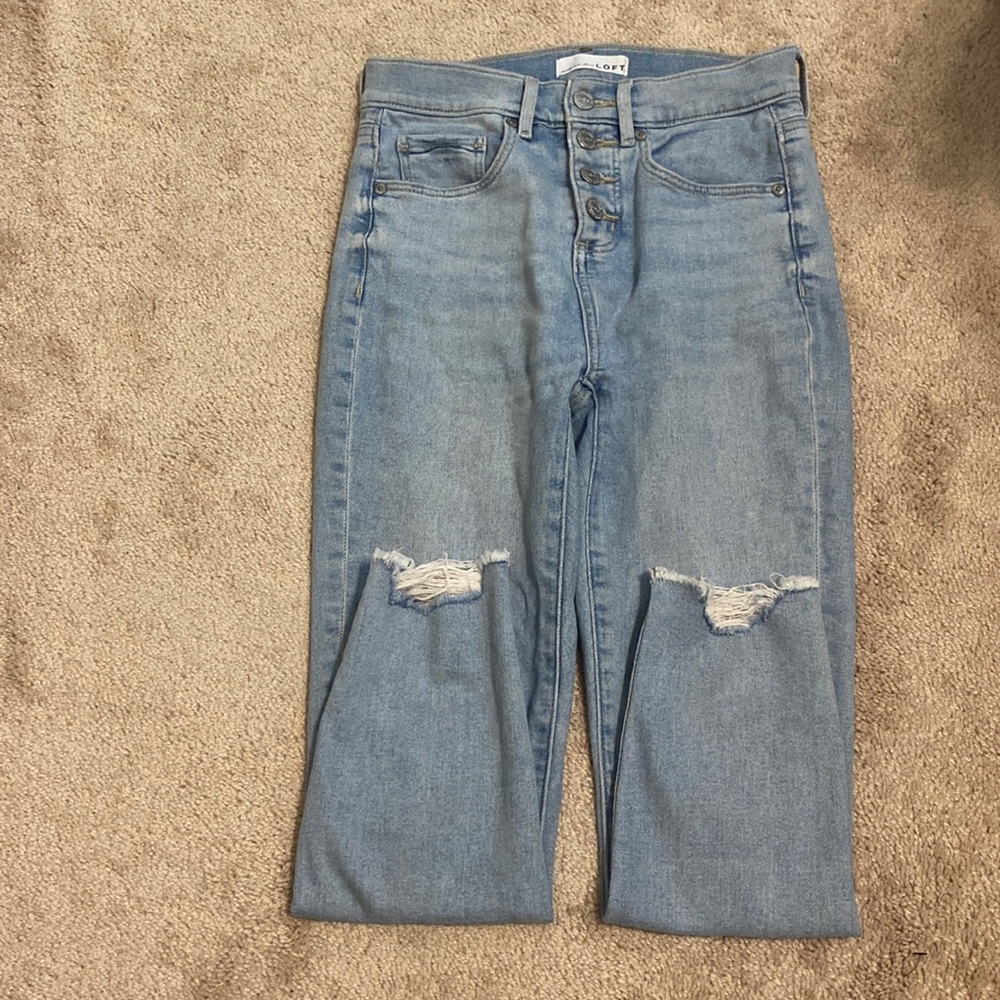Loft Light Wash Petite 0 Skinny Jeans